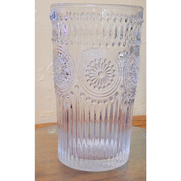 Pioneer Woman Tumbler; Adeline; Ice Tea / Water Glass. Clear - Picture 1 of 6
